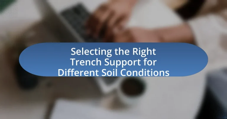 Selecting the Right Trench Support for Different Soil Conditions