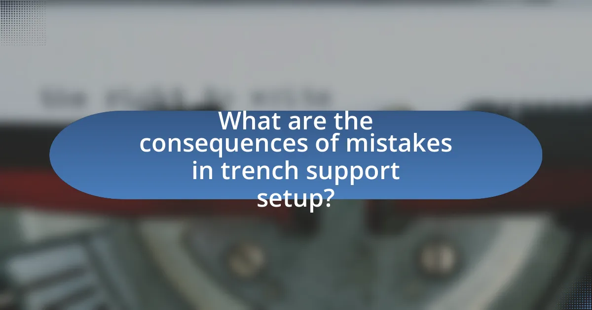 What are the consequences of mistakes in trench support setup?
